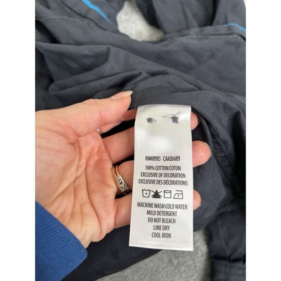 Robert Graham Long Sleeve Button Down Shirt Men's Size Large Blue Flip Cuff - Picture 7 of 11